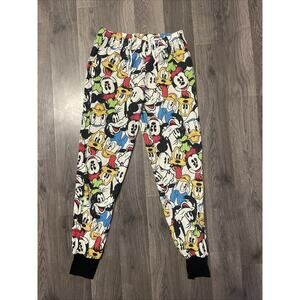 Vintage Disney Character Faces All Over Waffle Thermal Pajama Pants Women’s XS